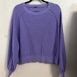 Free People Purple Knit Crew Neck Sweater